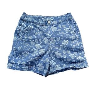 Jachs Girlfriend Blue Floral Women's Shorts Size Medium Stretch Summer